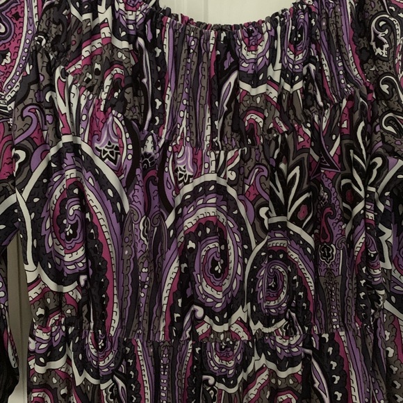 INC off the shoulder multi patterned dress - Picture 2 of 4